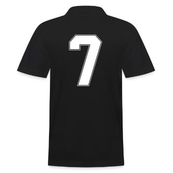7 Jahre Trikotnummer 7 - Männer Poloshirt - Schwarz - Hinten - Kai (181cm)