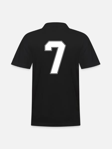 7 Jahre Trikotnummer 7 - Männer Poloshirt - Schwarz