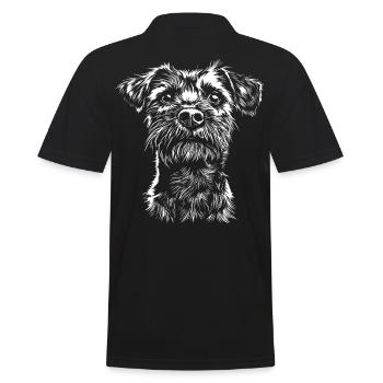 Border Terrier Portrait Chien Chien - Polo Homme - noir - Dos - Kai (181cm)