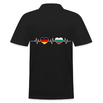 Herzschlag Deutschland Bulgarien - Männer Poloshirt - Schwarz - Hinten - Kai (181cm)