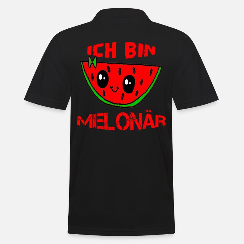 Pastèque melon melon - Polo Homme - noir