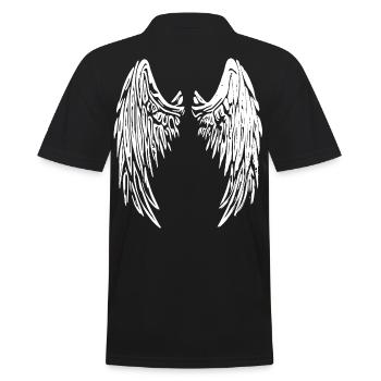 Angel wings Engel fluegel 2reborn wh - Männer Poloshirt - Schwarz - Hinten - Kai (181cm)