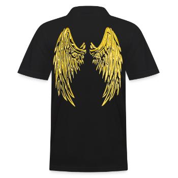 Angel wings Engel fluegel 2reborn yellow - Männer Poloshirt - Schwarz - Hinten - Kai (181cm)