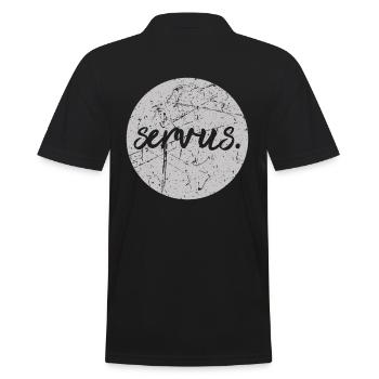 Servus Gruß Hallo Bayern Österreich vintage - Männer Poloshirt - Schwarz - Hinten - Kai (181cm)