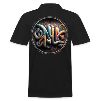 Graffiti Inspirierend V4 - Männer Poloshirt - Schwarz - Hinten - Kai (181cm)