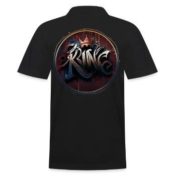 King Graffiti - Men's Polo Shirt - black - Back - Kai (181cm)