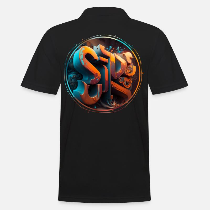 "Sci-fi" Graffiti Theme 1 - Männer Poloshirt - Schwarz