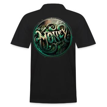 Money Graffiti Theme 1 - Men's Polo Shirt - black - Back - Kai (181cm)