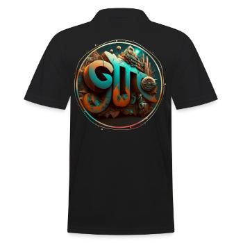 "Sci-fi" Graffiti Theme 3 - Men's Polo Shirt - black - Back - Kai (181cm)