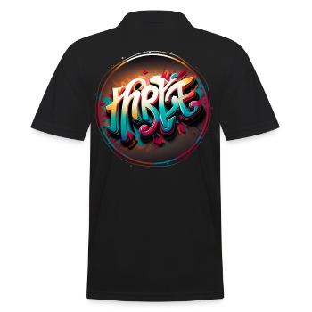 "Inspire" Graffiti Theme 2 - Men's Polo Shirt - black - Back - Kai (181cm)
