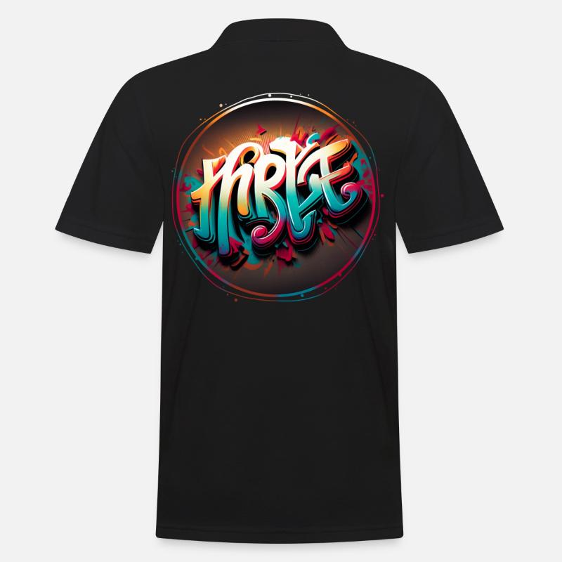 "Inspire" Graffiti Theme 2 - Männer Poloshirt - Schwarz