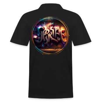 "Light" Graffiti Theme 3 - Men's Polo Shirt - black - Back - Kai (181cm)