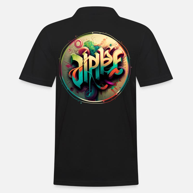 "Inspire" Graffiti Theme 3 - Männer Poloshirt - Schwarz