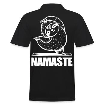 Yoga Sloth Namaste - Men's Polo Shirt - black - Back - Kai (181cm)