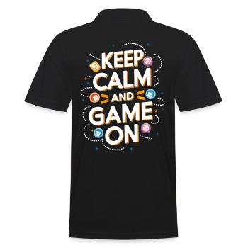 GAMER GAME ON KEEP CALM - Men's Polo Shirt - black - Back - Kai (181cm)