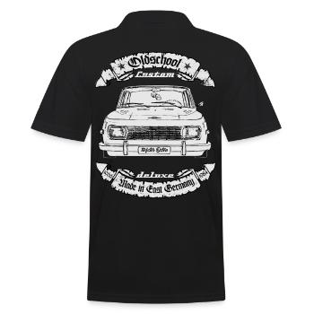Oldtimer DDR 353 Oldschool Eisenach - Männer Poloshirt - Schwarz - Hinten - Kai (181cm)