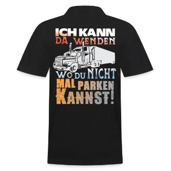 LKW Fahrer tolles Fernfahrer Geschenk - Männer Poloshirt - Schwarz - Hinten - Kai (181cm)