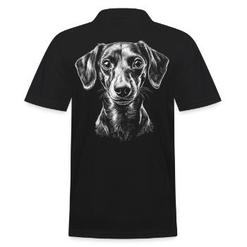 Teckel Portrait miniature Teckel chien chien - Polo Homme - noir - Dos - Kai (181cm)