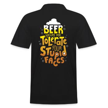 Beer helps me to tolerate you - Men's Polo Shirt - black - Back - Kai (181cm)