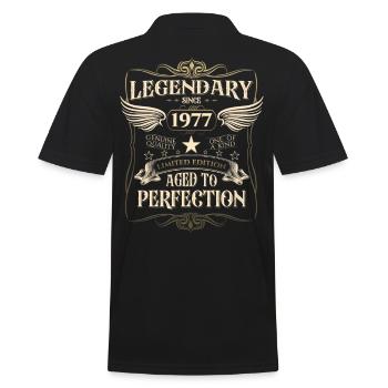 Legendary since 1977 45th birthday gift Awesome - Men's Polo Shirt - black - Back - Kai (181cm)