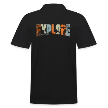 Explores - Men's Polo Shirt - black - Back - Kai (181cm)