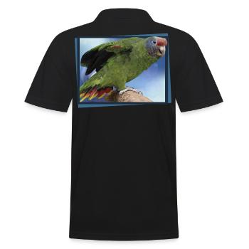 The Red-tailed Parrot - Men's Polo Shirt - black - Back - Kai (181cm)