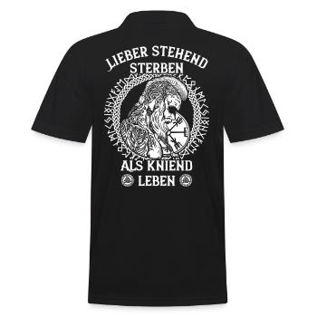 Ehre und Stolz Wikinger Spruch keltischen Knoten - Männer Poloshirt - Schwarz - Hinten - Kai (181cm)