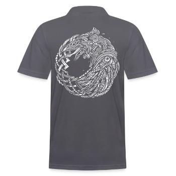 Les corbeaux d’Odin Hugin Munin Nœuds Celtic Vikings - Polo Homme - charbon - Dos - Nico (186cm)