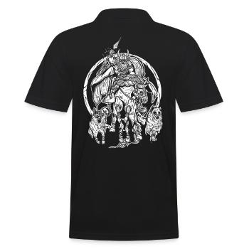 Odin auf Sleipnir - Wikingerkrieger Design - Männer Poloshirt - Schwarz - Hinten - Kai (181cm)
