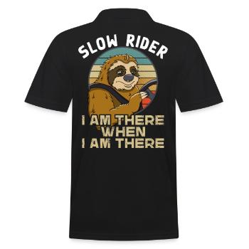 Slow Rider Funny Sloth Motorist Design - Polo Homme - noir - Dos - Kai (181cm)
