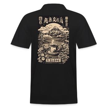 Ukiyo-E Kaffee und Tee Liebhaber Retro Japan - Männer Poloshirt - Schwarz - Hinten - Kai (181cm)