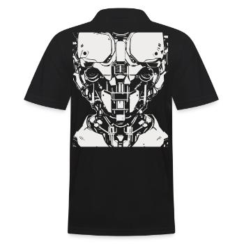 Conception de costume de fête d’Halloween squelette de robot - Polo Homme - noir - Dos - Kai (181cm)