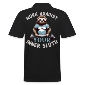 Motivation de musculation de paresse intérieure - Polo Homme - noir - Dos - Kai (181cm)