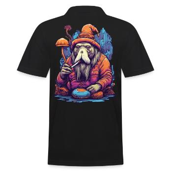 Festival de musique de morse d’art psychédélique de champignons forestiers - Polo Homme - noir - Dos - Kai (181cm)