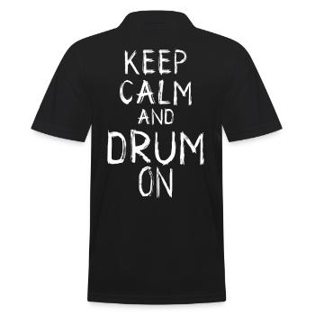 Keep Calm and Drum On - Men's Polo Shirt - black - Back - Kai (181cm)