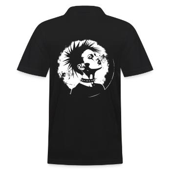 Punk's Not Dead: Striking Silhouette Tee - Men's Polo Shirt - black - Back - Kai (181cm)