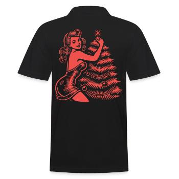 Christmas in retro vintage style - Men's Polo Shirt - black - Back - Kai (181cm)