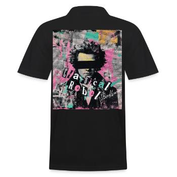 Beethoven Klassische Rebel Punk Kunst Collage - Männer Poloshirt - Schwarz - Hinten - Kai (181cm)