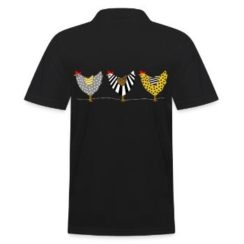 Poulet coq poule pâques oiseaux poussin oeuf - Polo Homme - noir - Dos - Kai (181cm)