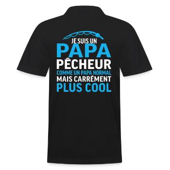 Papa pêcheur plus cool pêche - père - Polo Homme - noir - Dos - Kai (181cm)