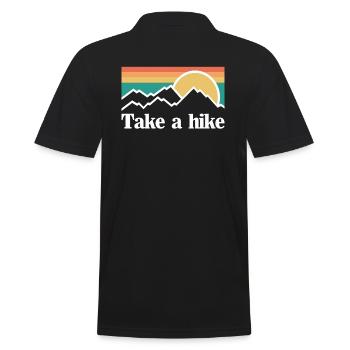 eine Wanderung machen - Männer Poloshirt - Schwarz - Hinten - Kai (181cm)