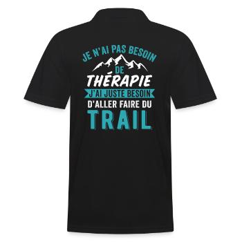 j'ai juste besoin faire du trail running - Polo Homme - noir - Dos - Kai (181cm)