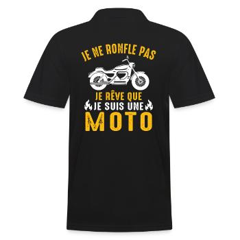 je rêve que je suis une moto - t-shirt motard - Polo Homme - noir - Dos - Kai (181cm)
