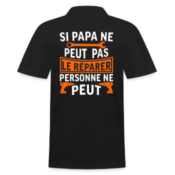 Si papa ne peut le réparer personne ne peut - Polo Homme - noir - Dos - Kai (181cm)