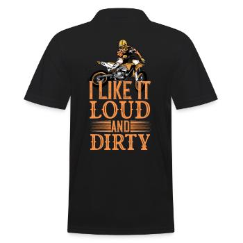 Motocross funny saying I like it loud and dirty - Men's Polo Shirt - black - Back - Kai (181cm)