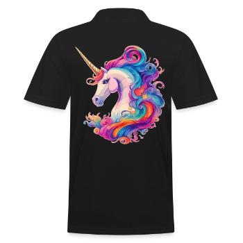 Créature mythique licorne à crinière arc-en-ciel licorne - Polo Homme - noir - Dos - Kai (181cm)