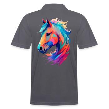 Illustration artistique de la conception de chevaux équestres - Polo Homme - charbon - Dos - Nico (186cm)
