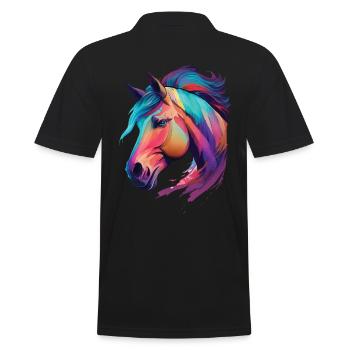 Tête de cheval de poney belle œuvre d’art pour les cavaliers - Polo Homme - noir - Dos - Kai (181cm)