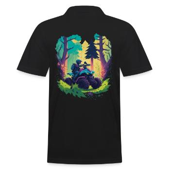 Quad Motorsport Offroad Biker Adventure Bike - Men's Polo Shirt - black - Back - Kai (181cm)