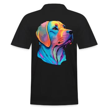 Labrador Color Splash Dog - Artful Dog Love - Men's Polo Shirt - black - Back - Kai (181cm)